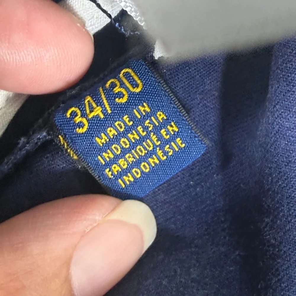Polo Ralph Lauren Mens 34x30 Navy Blue Authentic Dungarees Straight Leg Pants